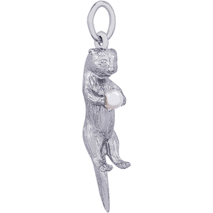 Sea Otter with Pearl Charm Silver - 10-3498