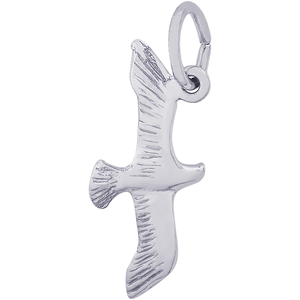 Seagull Bird Charm White Gold - 10-5599