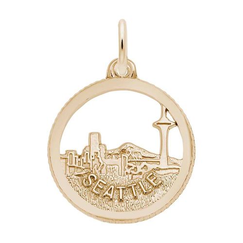 Seattle Skyline Charm Gold Plated - 10-6293
