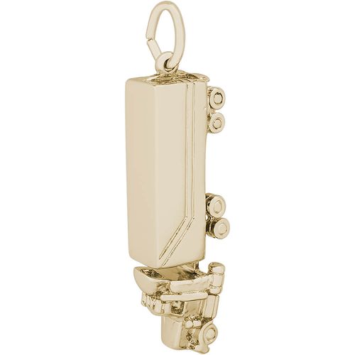 Semi 18 Wheeler Truck Charm 14K Gold - 10-6383