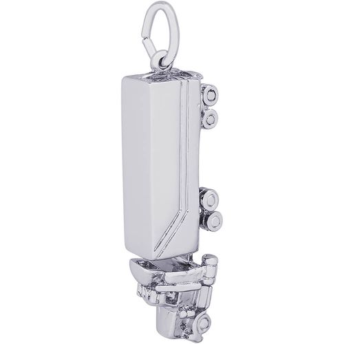 Semi 18 Wheeler Truck Charm Silver - 10-6383