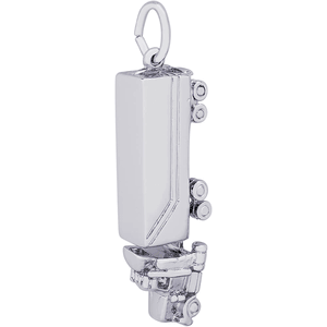Semi 18 Wheeler Truck Charm White Gold - 10-6383