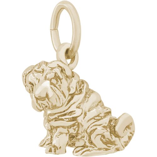 Shar-Pei Dog Charm Gold Plated - 10-7704