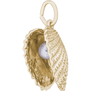 Shell With Pearl Charm Gold Plated - 10-0552