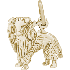 Sheltie Dog Charm White Gold - 10-3311