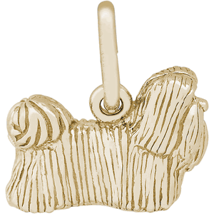 Shih Tzu Dog Charm Gold Plated - 10-6393
