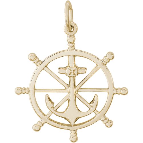 Ship Wheel Charm 10K Gold - 10-1584