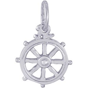 Ship Wheel Charm Silver - 10-8270