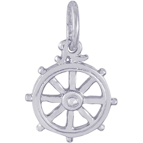 Ship Wheel Charm Silver - 10-8270