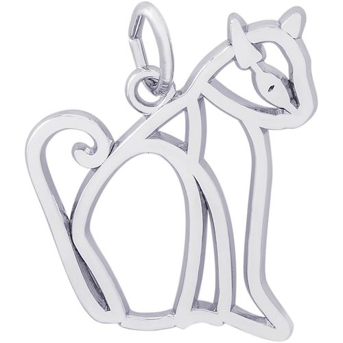 Siamese Cat Charm White Gold - 10-1550