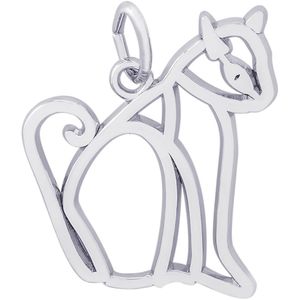 Siamese Cat Charm White Gold - 10-1550