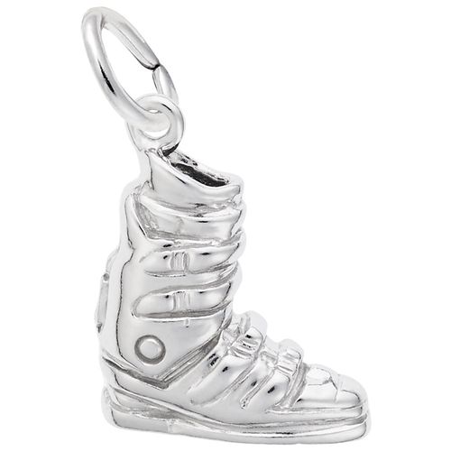 Ski Boot Charm White Gold - 10-6428