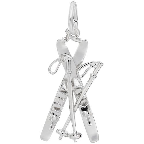 Skiing Charm Silver - 10-0776