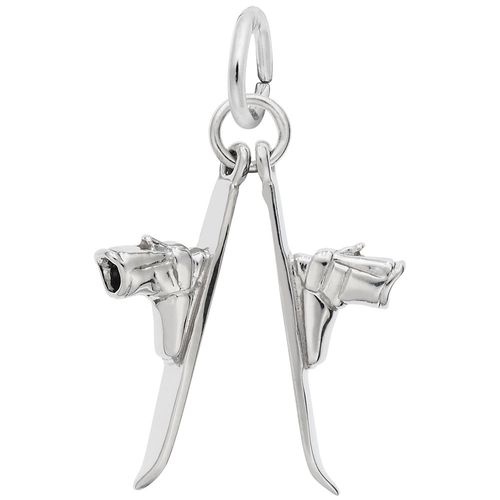 Skiing Charm Silver - 10-0551