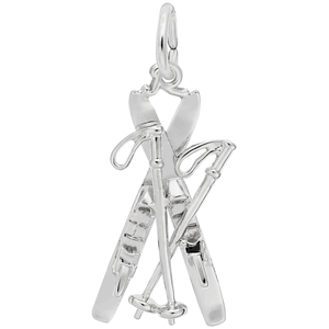 Skiing Charm White Gold - 10-0776