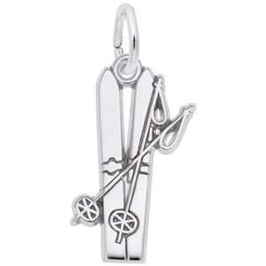 Skis Charm White Gold - 10-0709