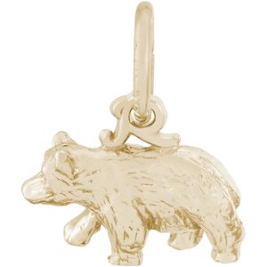 Small Black Bear Charm Gold Plated - 10-2424