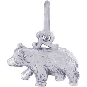 Small Black Bear Charm Silver - 10-2424