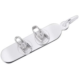 Snowboard Charm White Gold - 10-2331