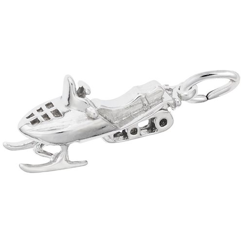 Snowmobile Charm-White Gold - 10-8289