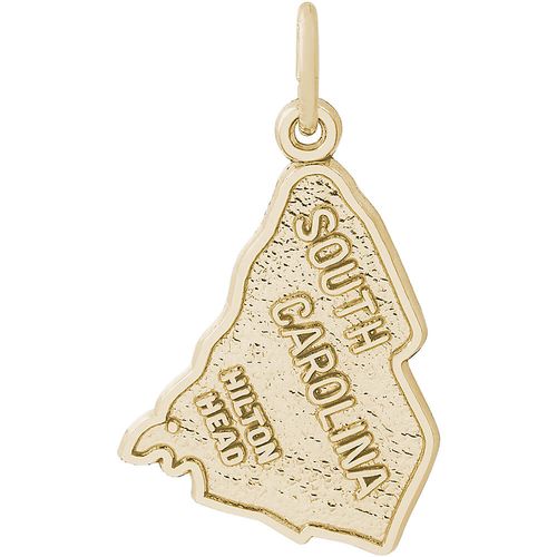 South Carolina Hilton Head Map Charm 14K Gold - 10-5514