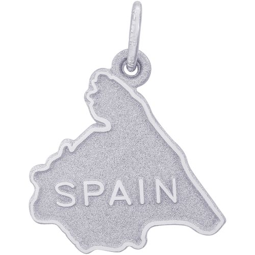 Spain Map Charm White Gold - 10-7917