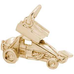 Sprint Car With Wings Charm Gold Plated - 10-8215