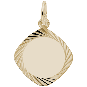 Square Disc Charm 10K Gold - 10-3440