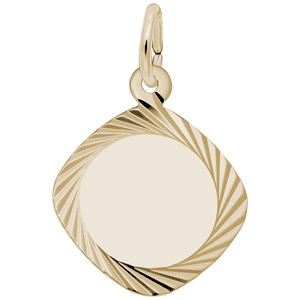 Square Disc Charm 14K Gold - 10-3441