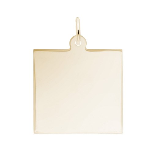 Rembrandt Square Disc Charm - Gold Plated - 10-1010-0-GP