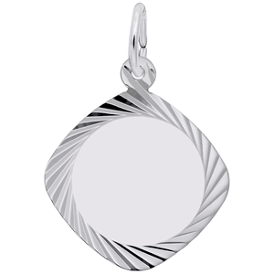 Square Disc Charm Silver - 10-3440