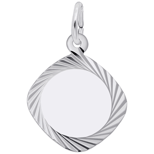 Square Disc Charm Silver - 10-3441