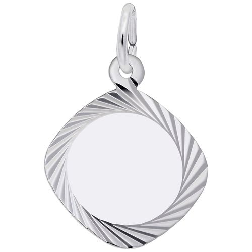 Square Disc Charm Silver - 10-3441