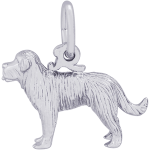 St. Bernard Dog Charm White Gold - 10-8235