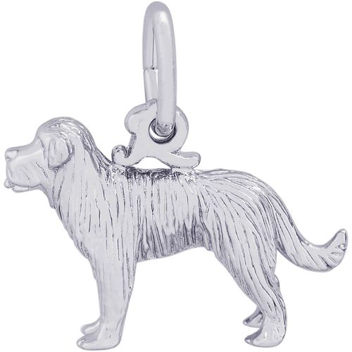 St. Bernard Dog Charm White Gold - 10-8235