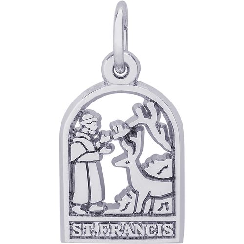 St. Francis Charm White Gold - 10-2249