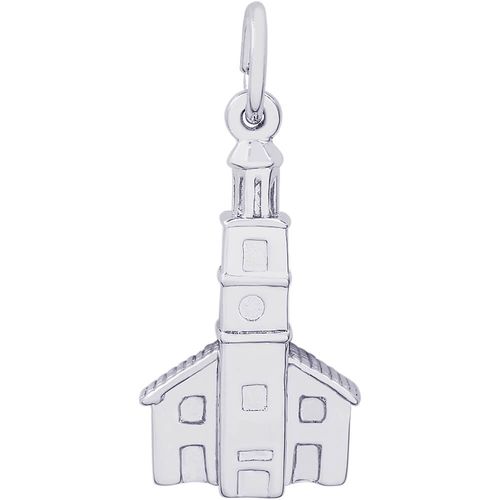 St John's Church Charm White Gold - 10-2465