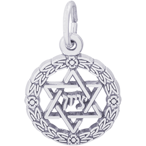 Star Of David Charm White Gold - 10-0777