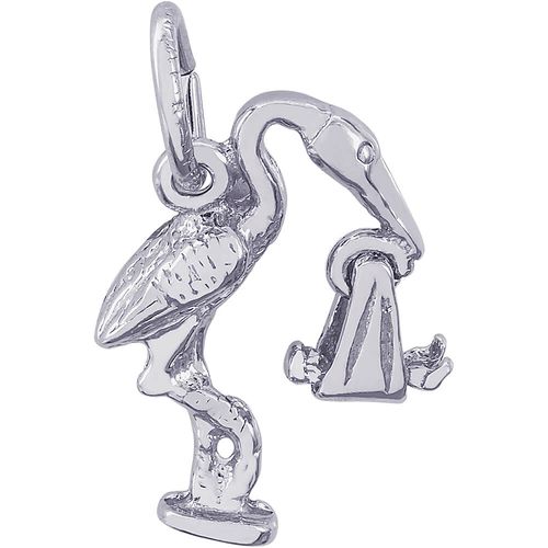 Stork Charm White Gold - 10-0564