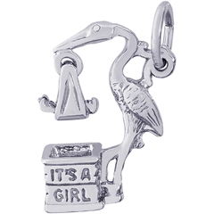 Stork Girl Charm - 10-1252