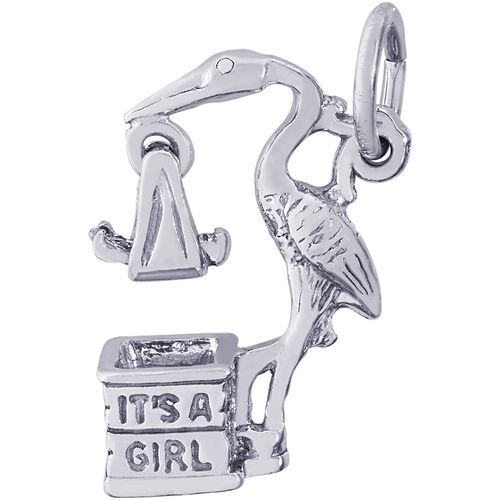 Stork Girl Charm Silver - 10-1252