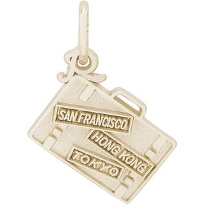 Suitcase Charm-Gold Plated - 10-8303
