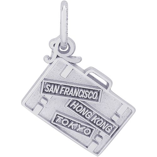 Suitcase Charm-White Gold - 10-8303