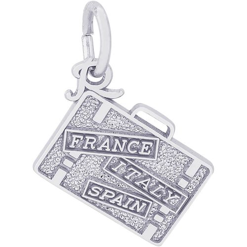 Suitcase Charm-White Gold - 10-8302