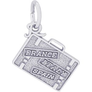 Suitcase Charm-White Gold - 10-8302