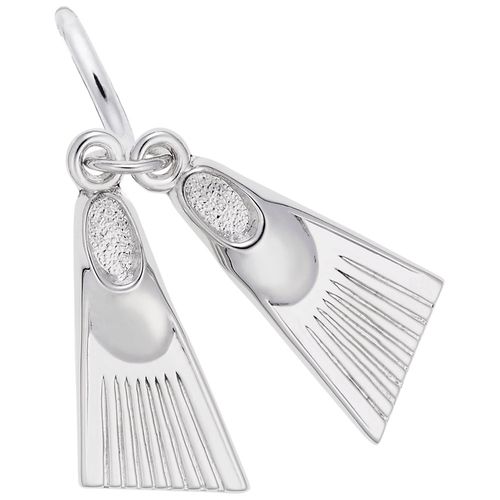 Swim Fins Charm Silver - 10-0764