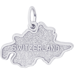 Switzerland Map Charm Silver - 10-6547