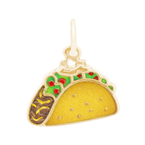 Rembrandt Taco - Painted Charm - Gold Plated - 10-1173-1-GP