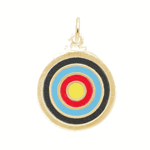 Rembrandt Target- Painted Charm - 14K Gold - 10-1118-0-14K