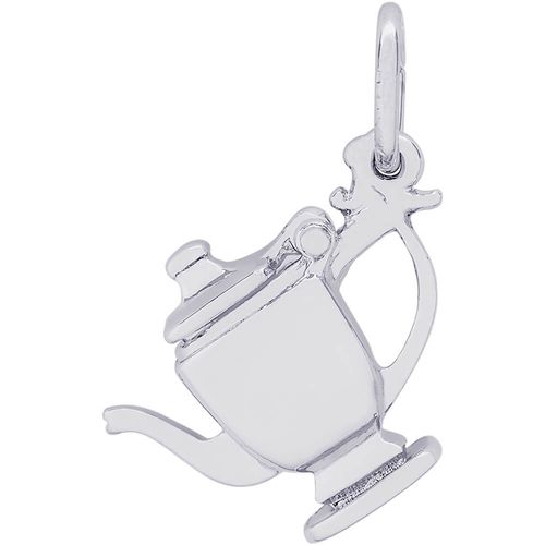 Tea Pot Charm White Gold - 10-0691